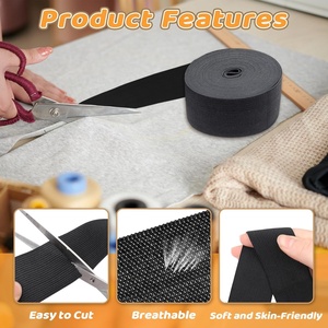 ยางยืดโพลีเอสเตอร์สำหรับเย็บผ้า  แบบม้วน  ความกว้าง <span class=keywords><strong>1</strong></span>.5 นิ้ว ยาว 5.5 หลา/ม้วน (สีดำ) - Product Image 3