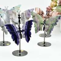 Vente en gros de pierres précieuses, cadeaux en forme d'ailes de papillon, pierres de guérison, artisanat en cristal, cristal naturel, sculpture d'ailes de papillon