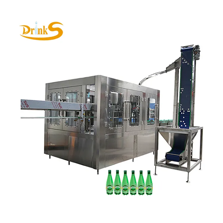 Máquina automática para hacer refrescos, botella de PET, CSD, línea de llenado de planta de embotellado de agua carbonizada