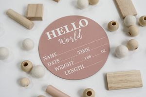 Letrero de Anuncio de Nacimiento para Bebés Niños y Niñas - Letrero Decorativo para Cuarto de Bebé y Accesorio para Fotos Hecho de Madera - Product Image 2