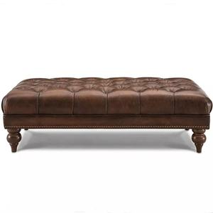 Hot Sell Living Room Vintage Distressed Leather <strong>Chesterfield</strong> Tufted Ottoman Bench <strong>Footstool</strong> - Product Image 2