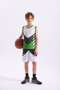Conjunto de Uniforme de Baloncesto para Niños, Diseño Gráfico, Sin Mangas, Transpirable, Personalizado con Impresión Digital, Incluye Camiseta con Impresión Digital - Product Image 3