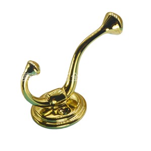 Ze Chen Vintage Zinc Alloy Robe <b>Hook</b> 2 <b>Hooks</b> Polished Stainless Steel Anti Corrosion For Wall Mounting - Product Image 1