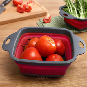 Panier de lavage pliable en plastique pour légumes et fruits, passoire portable, égouttoir pliable pour cuisine domestique - Vente en gros - Product Image 2