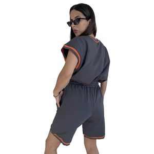 Conjunto Deportivo Casual de Verano para Mujer JAC22 W3367, Nuevo Diseño Color Block, Top Deportivo de Dos Piezas con Cuello Pullover - Product Image 4