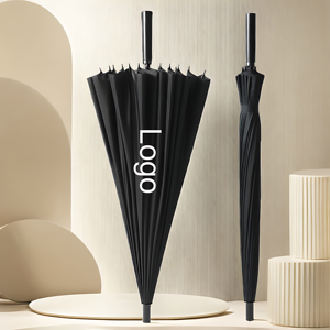 Factory Wholesale 24 Strong Ribs <b>Windproof</b> Fiberglass Golf <b>Umbrella</b> Automatic Sun Protection Straight Handle Golf <b>Umbrella</b> With - Product Image 1