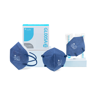 KN95 masker tahan debu biru tua sekali pakai, masker katun datar dengan pembalut telinga bersertifikat EN149 - Product Image 6