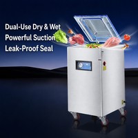 Machine d'emballage sous vide automatique à chambre unique pour le riz, la viande, le poisson, en acier inoxydable, pour usage industriel