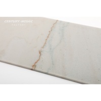 Centurymosaic – Carrelage en marbre blanc Quartz Ivory Mist de qualité supérieure, en pierre naturelle, avec veines naturelles, pour murs de salle de bain et de cuisine (vente en gros)