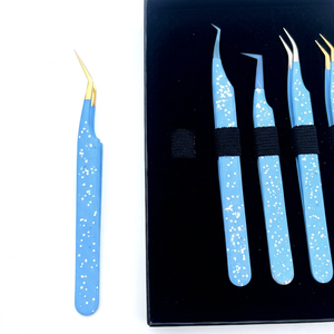 Juego de Pinzas Ergonómicas para Pestañas, con Puntas Curvas de Fibra, Delgadas, Nano L, para Aislamiento, Herramientas para Extensión de Pestañas, Marca Personalizada - Product Image 1