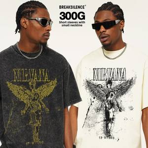 Collection printemps é<span class=keywords><strong>t</strong></span>é pour <span class=keywords><strong>Nirvana</strong></span> Broken Angel <span class=keywords><strong>Vintage</strong></span> <span class=keywords><strong>T</strong></span>-<span class=keywords><strong>Shirt</strong></span> lavé vieux imprimé à manches courtes coupe ample décontracté tendance lourde - Product Image 3