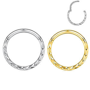 पारंपरिक भारतीय महिलाओं के लिए गोल्ड नोज़ स्टड लक्ज़री बॉडी ज्वेलरी ट्राइबल पैटर्न रिंग फैशनेबल पारंपरिक नोज़ स्टड - Product Image 1