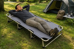 Mosle Modern Foldable Steel <b>Bed</b> with Mattress <b>Portable</b> for Hotel Kitchen Warehouse Villa Use - Product Image 2