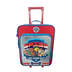 Professional factory 600D polyester cartoon travel trolley kids suitcase