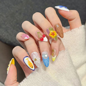 <span class=keywords><strong>Ongles</strong></span> artificiels <span class=keywords><strong>de</strong></span> luxe faits à la main, à pression, motif 3D fleur insulaire et coquillage, personnalisables, réutilisables, pour usage <span class=keywords><strong>en</strong></span> salon, vente <span class=keywords><strong>en</strong></span> gros - Product Image 3
