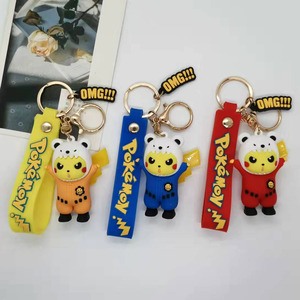 Nouveau style – Porte-clés 3D en silicone gel série Pikachu Ours Beibei, pendentifs pour sacs et voitures, accessoires personnalisés avec logo, cadeaux en gros - Product Image 3