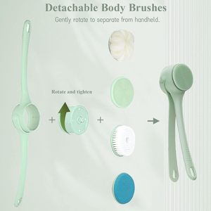 Brosse de bain électrique personnalisée à double poignée détachable, appareil exfoliant automatique pour le dos, instrument de lavage corporel - Product Image 5