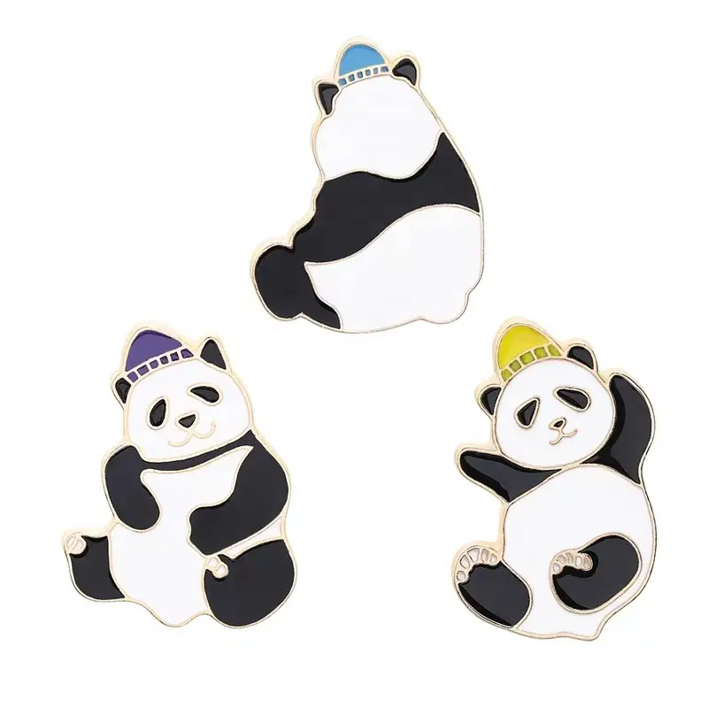 Заводская изготовленная на заказ мультяшная Металлическая Булавка в виде панды с животным галстуком эмаль значок на лацкан