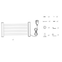 Toallero Eléctrico de Pared con 4 Barras, Calentador de Toallas Enchufable Blanco para Baño