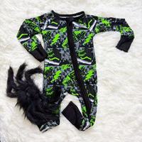 Pyjamas en viscose de bambou personnalisés en gros, barboteuses bébé en bambou bio à double fermeture éclair, vêtements de nuit pour bébés et jeunes enfants en bambou