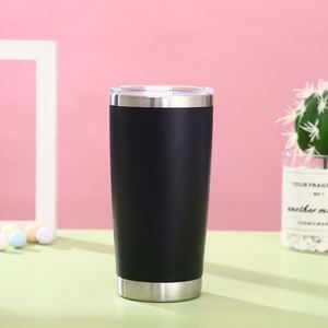 Navy Blue 20oz Powder Coated Tumbler <b>Double</b> <b>Wall</b> Vacuum Insulated Stainless Steel Cup with Lid Straw - Product Image 1