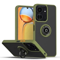 Pour Redmi 13C TPU + PC étui antichoc avec porte-anneau rotation béquille mat armure hybride housse de protection 2 en 1 coque de téléphone