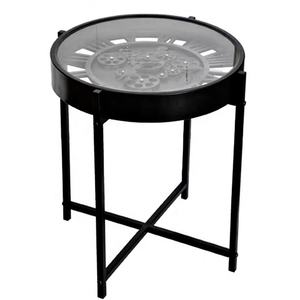 Retro high-end işık lüks dişli dönen tarzı amerikan tasarım oturma odası kanepe yan masa küçük kahve sehpa - Product Image 1