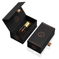Boîte d'huile de parfum d'estampage d'or noir de 30ml de voiture vide ordinaire personnalisée pour hommes
