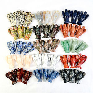 Decoraciones de Cristal al por Mayor, Tallados Artesanales, Cuarzo Rosa, Piedra de Sangre de Dragón, Jaspe Rojo, Ángel Multimaterial para Colección - Product Image 1