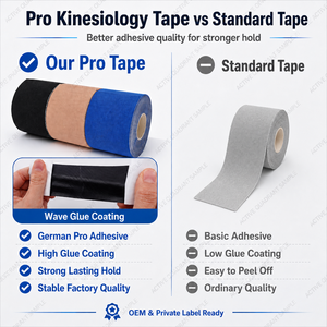 Cinta <span class=keywords><strong>de</strong></span> Kinesiología Deportiva Impermeable Personalizada, Sintética, <span class=keywords><strong>de</strong></span> 10 cm, Fabricante OEM ISO, Cinta <span class=keywords><strong>de</strong></span> Kinesiología <span class=keywords><strong>para</strong></span> Fisioterapia Muscular - Product Image 4