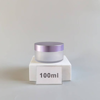 Bocaux cosmétiques 8 oz en plastique avec couvercles, bouteilles PET à parois épaisses à large ouverture, pots à gommage, bouteilles à crème à fond épais avec couvercle violet