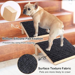 Rampe pour chien en bois, escalier antidérapant pour animaux de compagnie, pour chiens de taille moyenne, pliable et portable, forme rectangulaire - Product Image 3