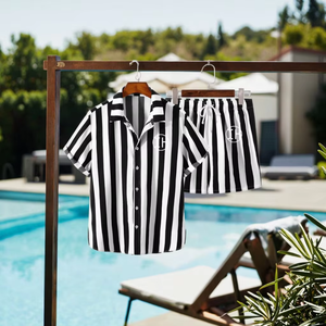 <span class=keywords><strong>Conjunto</strong></span> de Dos Piezas para <span class=keywords><strong>Hombre</strong></span>, Estilo <span class=keywords><strong>Hawaiano</strong></span>, Camisa de Manga Corta con Botones y Cuello Solapa, Pantalones Cortos con Cordón y Bolsillos, Venta en Línea - Product Image 6