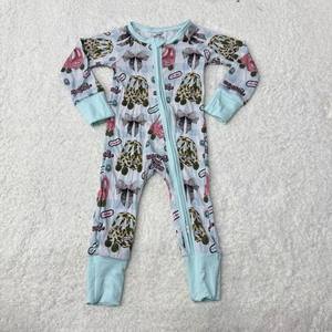 صندوق مفاجآت بالجملة من Zs: جمبسوت بسحاب ثنائي الاتجاه بنقشة حيوانات من خليط الخيزران الربيعي ورومبر أطفال بأكمام طويلة - Product Image 2