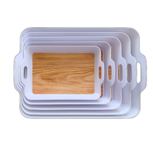 Custom Printed Unbreakable Rectangle <strong>Plastic</strong> <strong>Serving</strong> Decore Tray With Handles <strong>Plastic</strong> <strong>Serving</strong> Food Tray - Product Image 1