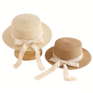 Corduroy Summer Foldable Uv Protect Bowknot <b>Straw</b> Hats for Women Wide Brim Packable Travel Bucket Hat - Product Image 1