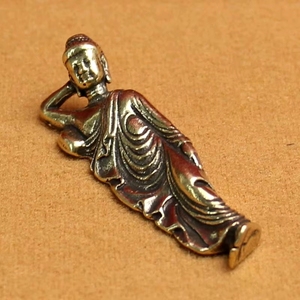 Mini Statue de <span class=keywords><strong>Bouddha</strong></span> Amitabha <span class=keywords><strong>couché</strong></span> rétro doré, 1 pièce, sculpture en cuivre et laiton pur, <span class=keywords><strong>d</strong></span>écoration de maison - Product Image 5