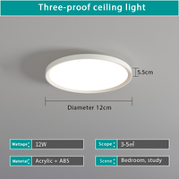 Lustre LED rond moderne pour chambre à coucher, télécommande, 12W-25W, décoration intérieure
