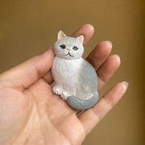 Nuevos estilos lindos animales de dibujos animados imanes magnéticos para <span class=keywords><strong>nevera</strong></span> grabado tallado en madera esculpido a <span class=keywords><strong>mano</strong></span> pequeño regalo gato <span class=keywords><strong>nevera</strong></span> pegatina - Product Image 6