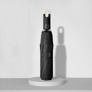 Custom Logo Lock-In Three Folds Doughnut <b>Hook</b> Fully-Automatic Three-Fold 190T Nylon Sunny & Rainy Use Anti-Ultraviolet Umbrella - Product Image 4