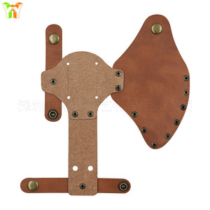 Funda protectora para hacha de exterior en stock, cubierta para hoja de hacha de tala, soporte para cintura, cuero genuino, martillo y hacha integrados - Product Image 2