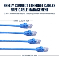 Kabel Patch Ethernet Cat6 1m 2m UTP PVC, Kabel Patch Tembaga Terpilin RJ45 8-Konduktor, Kabel Jaringan LAN Cat 6