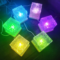 Lampe Aurore Rotative 3D en Cristal, 16 Couleurs, Bleu Dynamique, Effet d'Ondulation de l'Eau, Cube, Projecteur de Table du Nord, Veilleuse