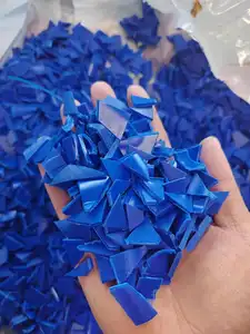 Fabrieksprijs Gerecycled Hdpe Schroot Regrind Hdpe Blauw Trommelschroot Hoge Dichtheid Polyethyleen Afval Plastic Materiaal