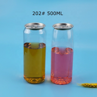 Bouteille/Canette en Plastique PET Transparente Vide de 350 ml pour Boissons Gazeuses avec Couvercle à Ouverture Facile