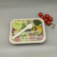 Boîte alimentaire personnalisée, recyclable, scellable, jetable, en PET, PP, PLA, avec revêtement, et barquette biodégradable en bagasse de canne à sucre pour l'emballage alimentaire