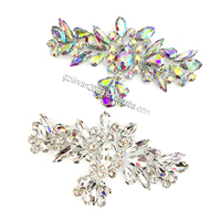 Appliques en verre perlé faites à la main PH063, motifs, accessoires, appliques en strass à coller au fer
