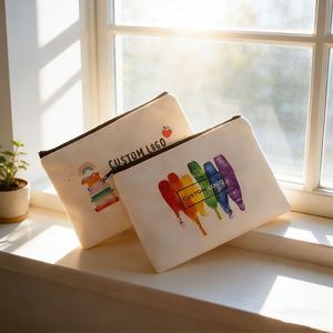 Wholesale Custom Design Eco Friendly Canvas Fashion Letter Pattern Makeup Bag Zipper Large Capacity Custom Logo Xinxi Brand - Product Image 3