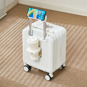 Moda 14 pollici ABS PC piccolo Trolley bagaglio vendita all'ingrosso <span class=keywords><strong>valigia</strong></span> da viaggio bagaglio a mano con porta portabicchieri porta telefono - Product Image 1