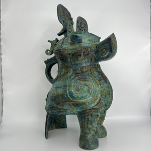 Buho <span class=keywords><strong>Fuhao</strong></span> Zun de la dinastía Shang tardía, recipiente de vino de bronce, artesanía de metal ingeniosamente elaborada, inspirada en el prototipo de búho ritual para sacrificios - Product Image 5